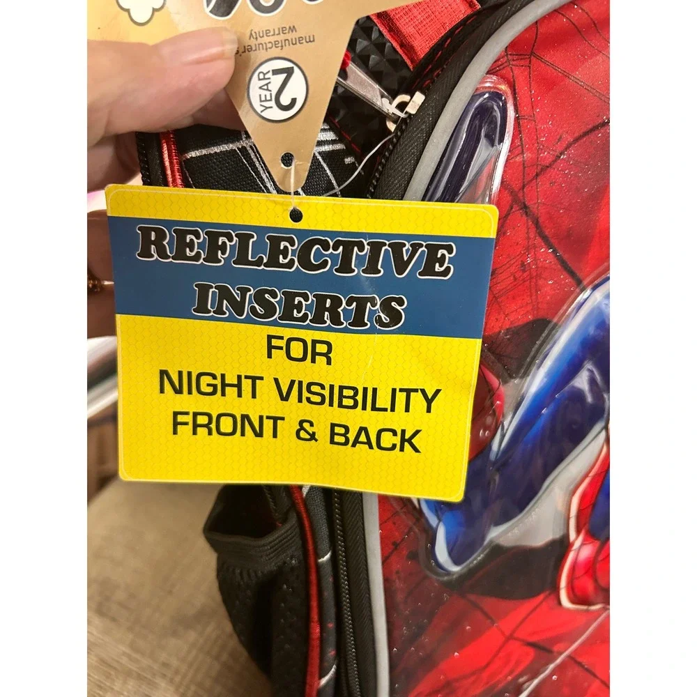 Marvel Spider-Man Backpack‎ Gold Star Collection Reflective Tech Sleeve SPCF54-T